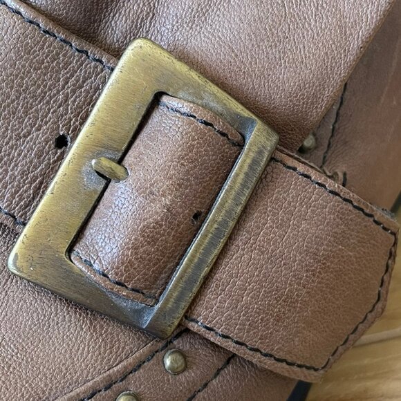 JOHN FLUEVOG Vintage Picnic Chianti Studded Monk Strap Tan Leather Size 7 - Picture 7 of 11